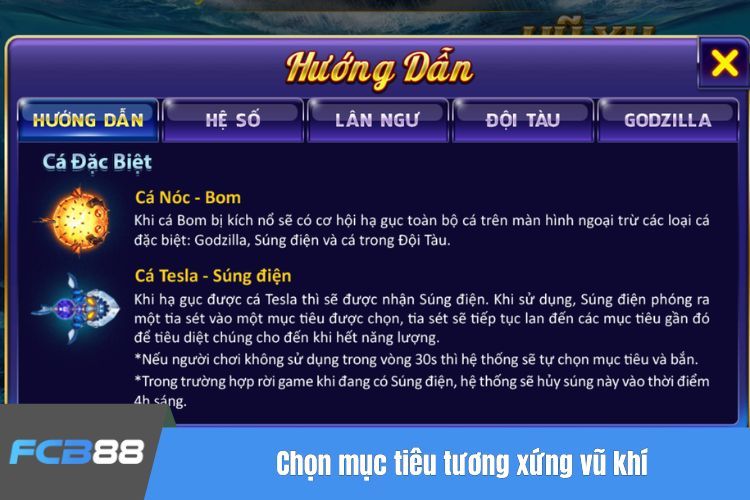 Chọn mục tiêu tương xứng vũ khí