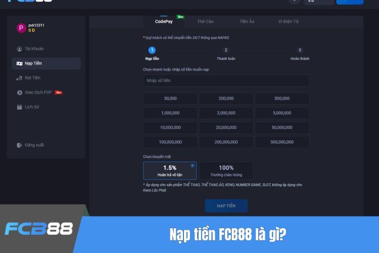 Nạp tiền FCB88 là gì?